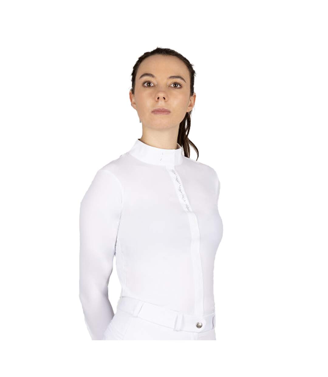 Womens/ladies Larkhall Diamante Show Shirt White Coldstream-1