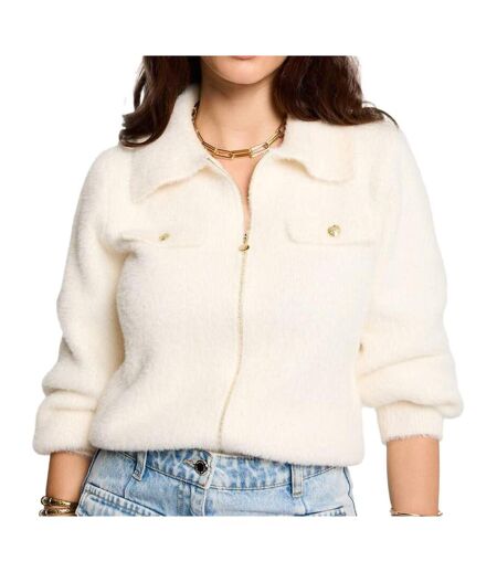 Gilet zippé blanc femme morgan domi