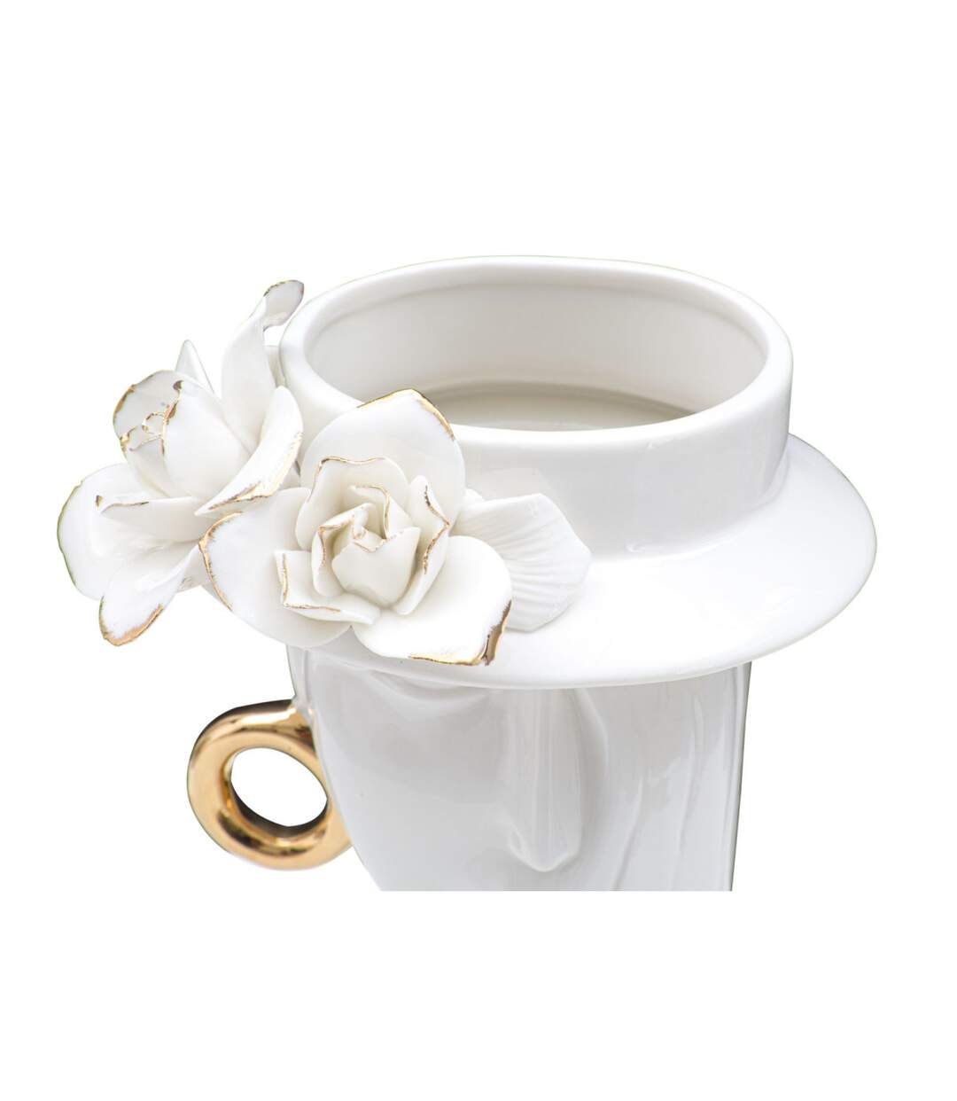 Vase Déco en Porcelaine Woman Elegant 23cm Blanc-3