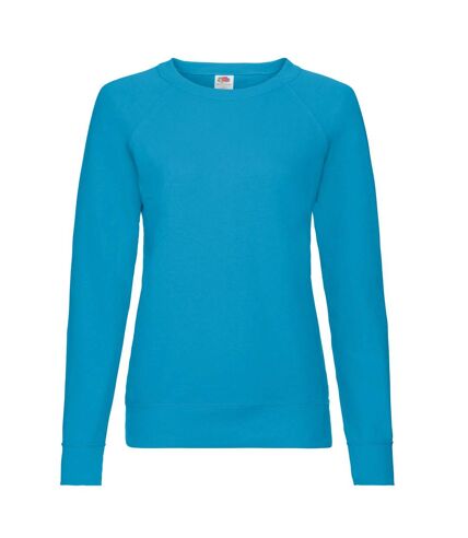 Fruit of the Loom Womens/Ladies Lightweight Lady Fit Raglan Sweatshirt (Azure Blue) - UTRW9854