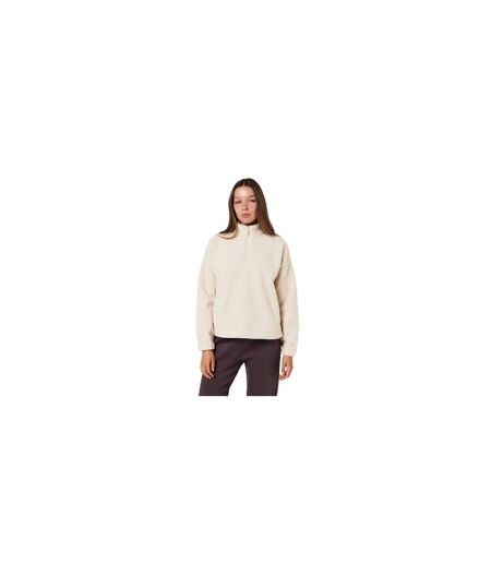 Womens/ladies Fleece Quarter Zip Sweatshirt Cream Slazenger