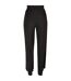 Womens/ladies Jersey Ribbed Wide Leg Trousers Black Urban Classics-2
