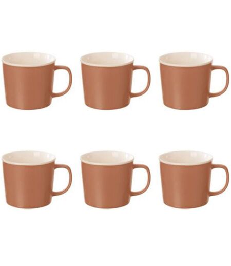 Lot de 6 Mugs en Porcelaine Nature 38cl Terracotta