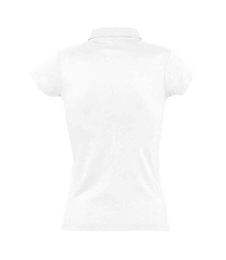 Womens/ladies Prescott Jersey Polo Shirt White SOLS