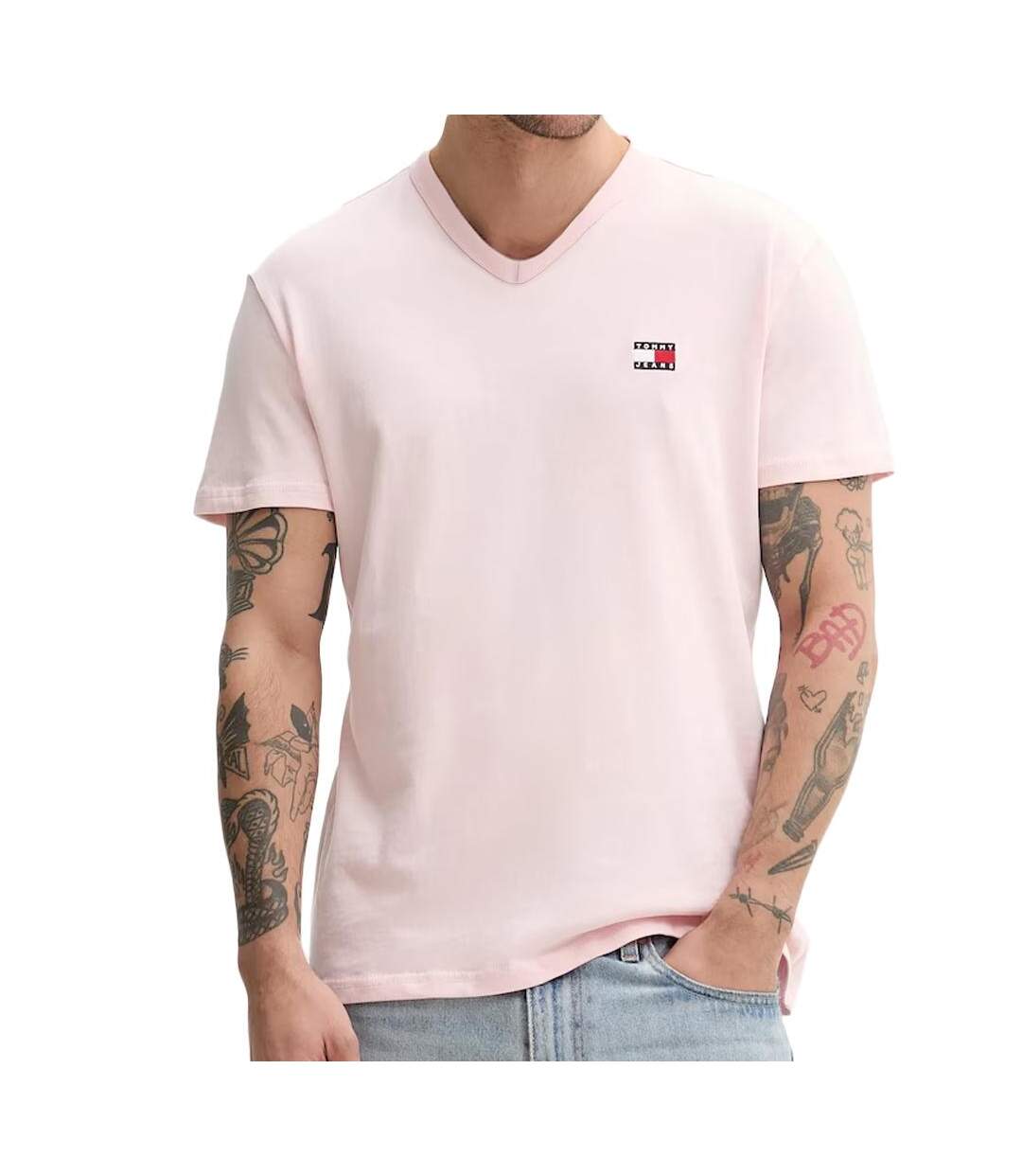 T-shirt rose homme tommy hilfiger jaspe m12 - m-1
