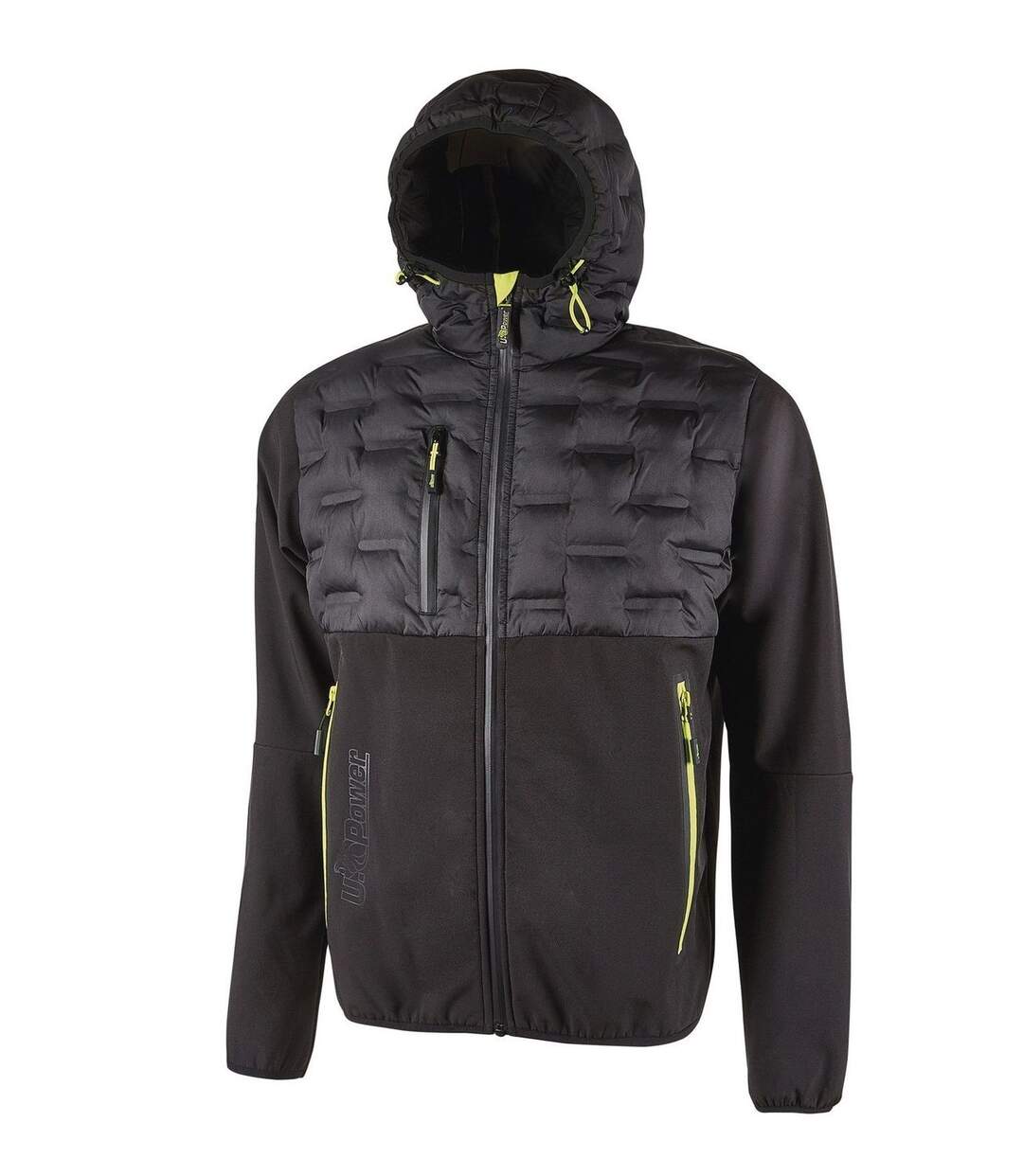 Veste hybride de travail - Homme - UPFU213 - noir et jaune-2