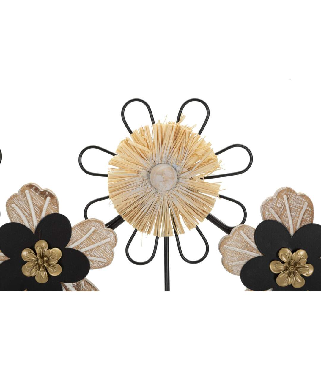 Patère Murale Design 5 Crochets May 61cm Noir & Naturel-2