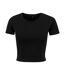 T-shirt Court Femme Noir New Morning Studios-2