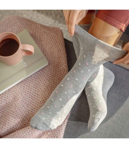 9 paires de chaussettes non élastiques à motifs en coton pour dames