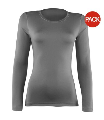 Lot de 2  t-shirts à manches longues femme gris Rhino