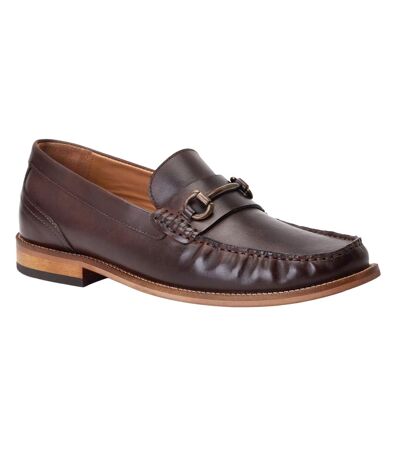 Mens madison leather loafers burnt tan Base London