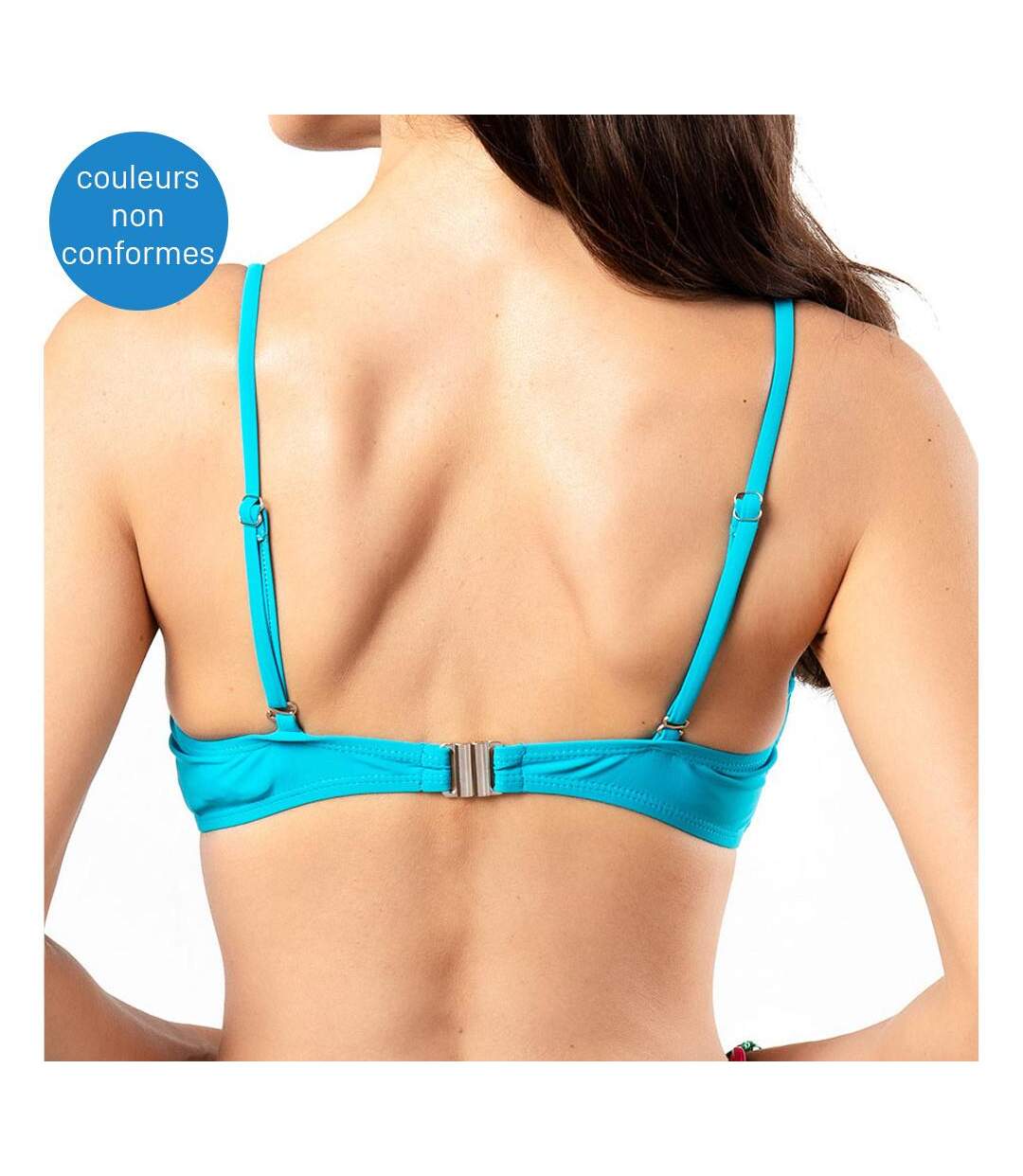 Haut de bikini bandeau à motifs turquoise femme sun project 2831 - taille 2-2
