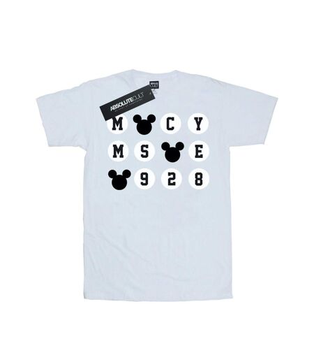 Disney Femme/Ladies Mickey Mouse 1928 Circles Cotton Boyfriend T-Shirt (Blanc) - UTBI36036