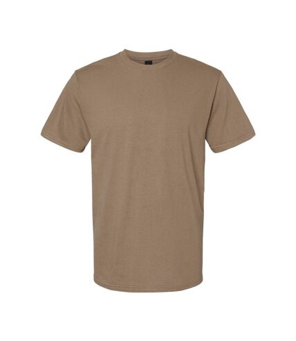 Unisex adult softstyle midweight t-shirt brown savana Gildan