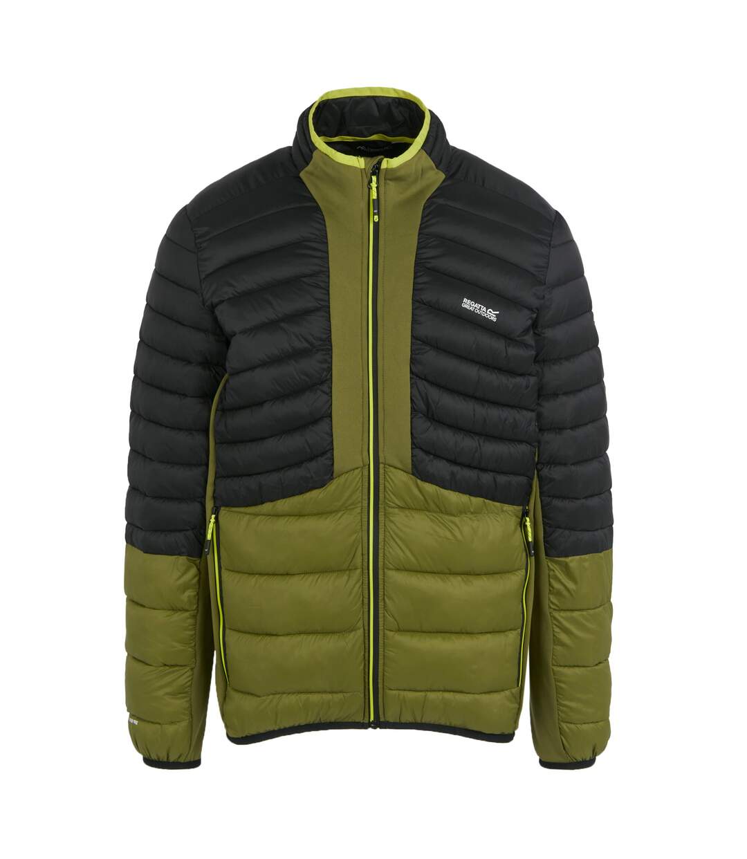 Mens Leedre Colour Block Hybrid Jacket Nephrite Green Black Regatta-2