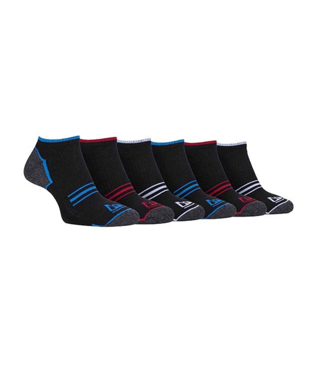 6 Pack Mens Cushioned Sole Running Low Cut Trainer Socks-1