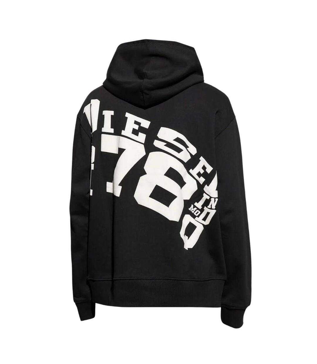 Sweat À Capuche Motif/style Imprimé Au Dos Homme Noir Diesel-2
