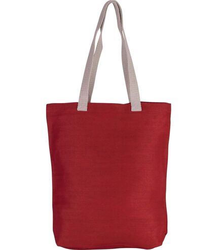 sac shopping en toile de jute - KI0229 - rouge