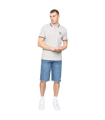 Mens Changra Polo Shirt Grey Marl Crosshatch