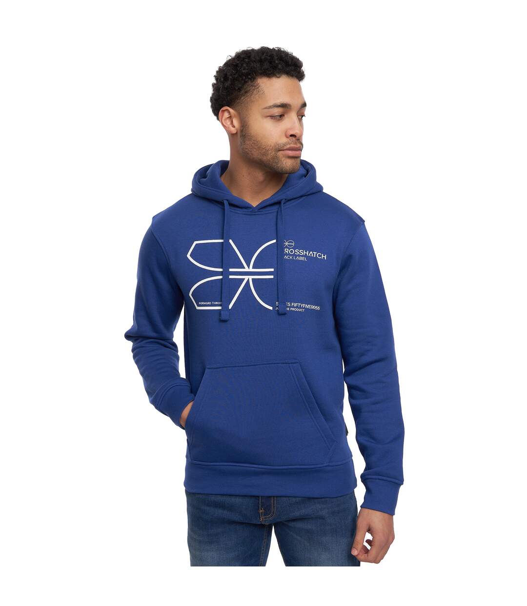 Sweat à capuche cutups homme bleu Crosshatch-4