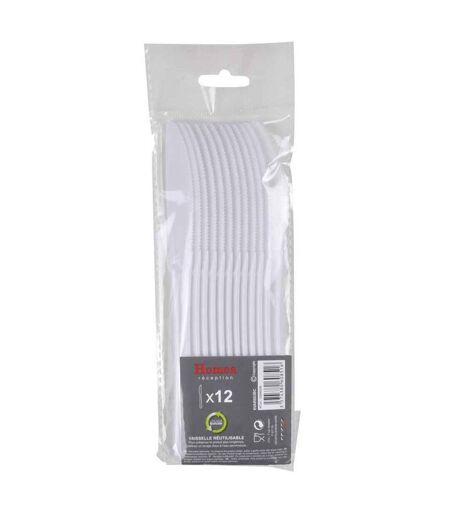 Lot de 12 Couteaux Réutilisables 20cm Blanc