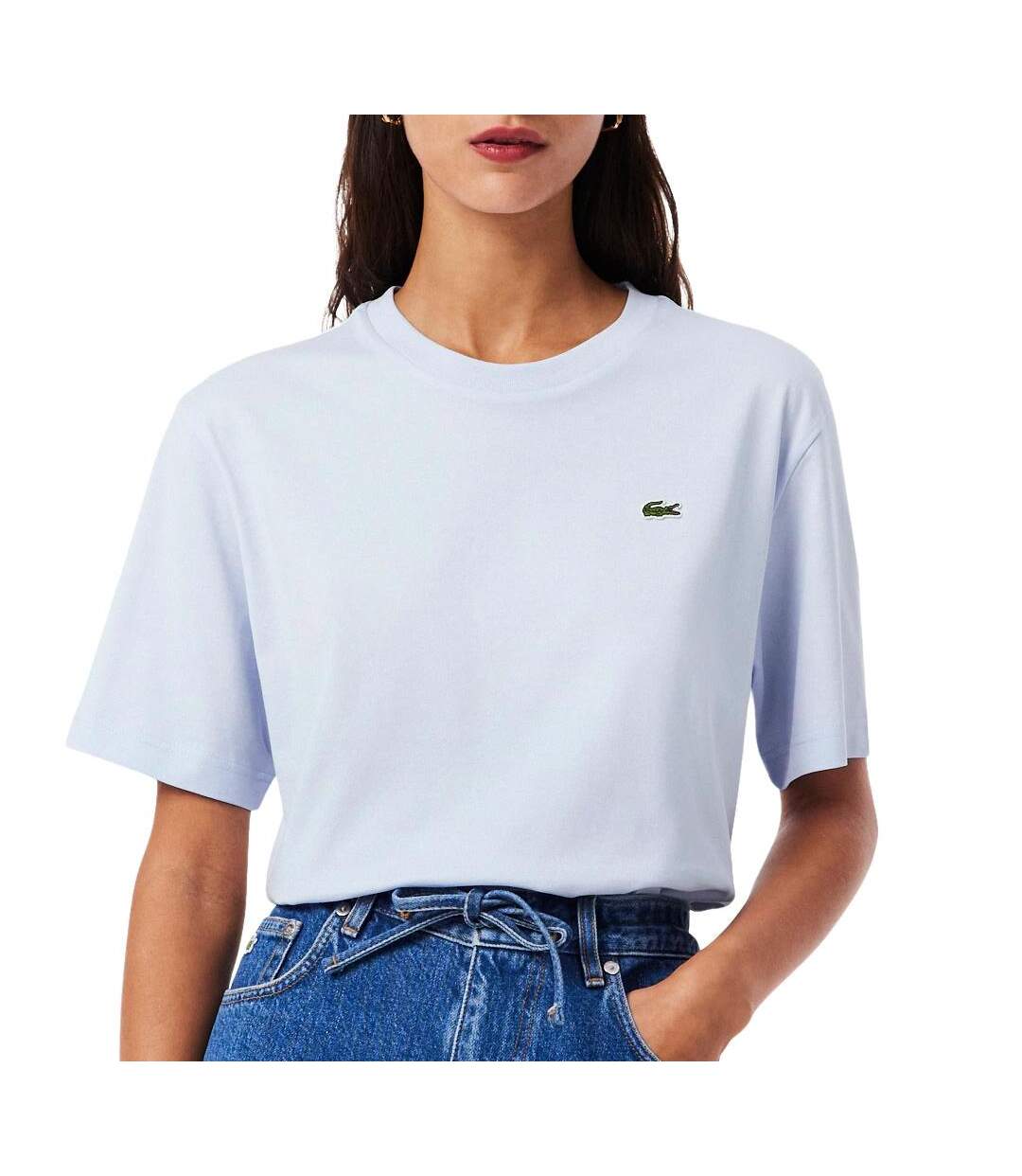 T-shirt bleu femme lacoste tf7215-1