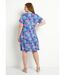Robe courte droite évasée imprimé feuillage-2