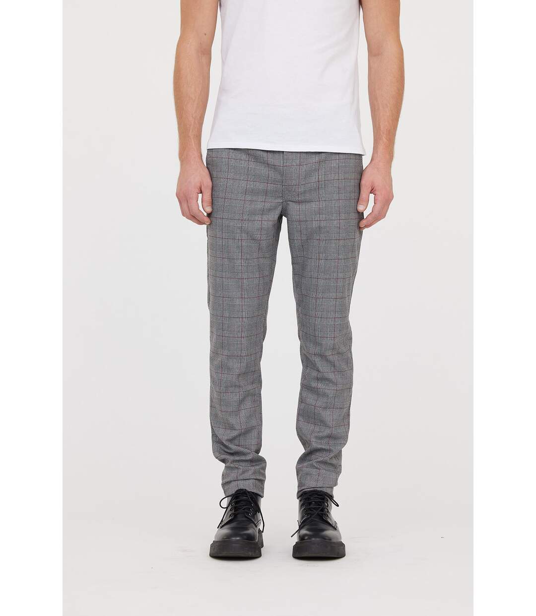 Pantalon chino NEILS Gris / Bordeaux L32-1
