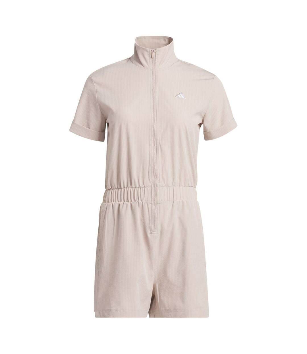Combishort Manches Courtes Roulées Femme Taupe Adidas-2