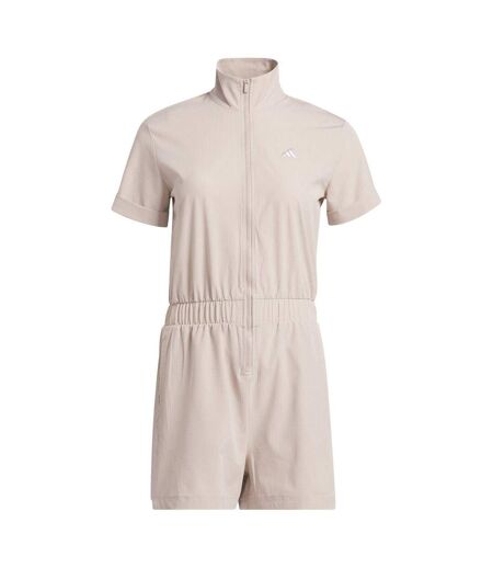 Combishort Manches Courtes Roulées Femme Taupe Adidas
