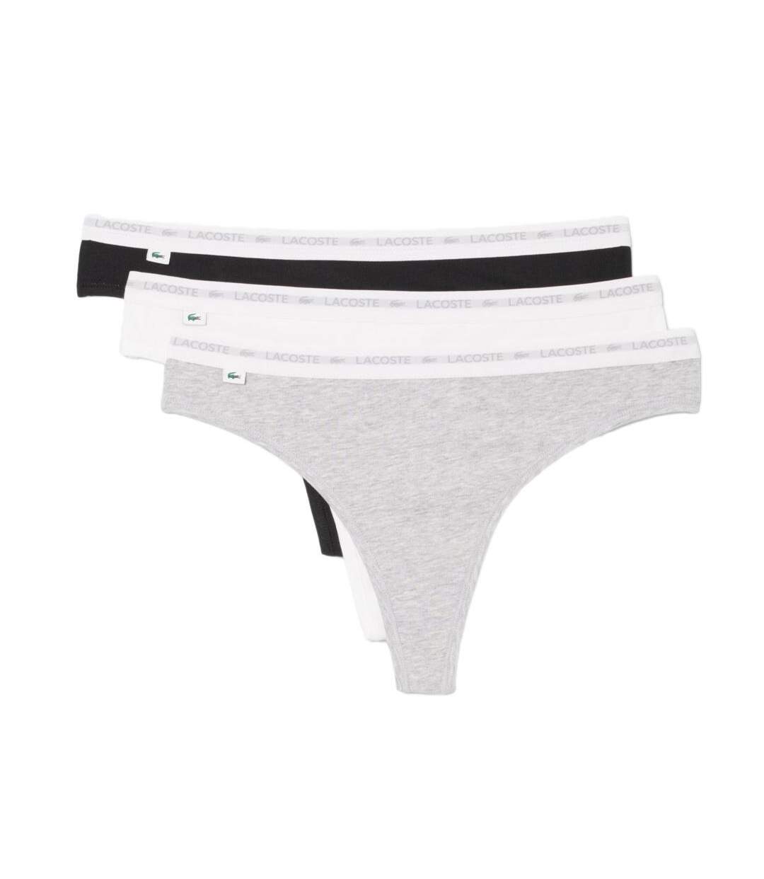 X3 strings  gris/noir femme lacoste coton stretch-1