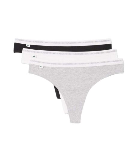 X3 strings  gris/noir femme lacoste coton stretch