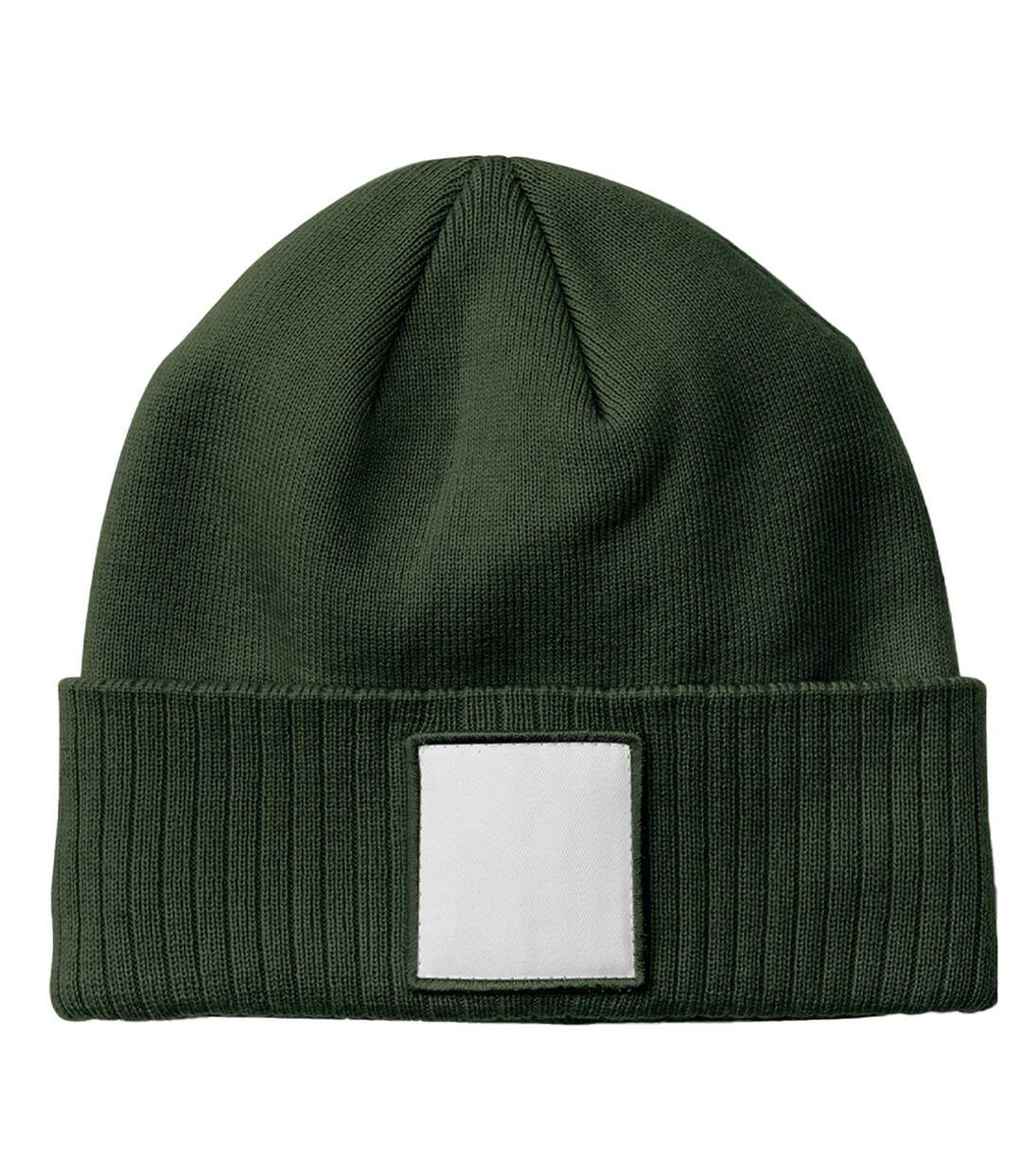 Bonnet Vert Olive Blanc Beechfield-3
