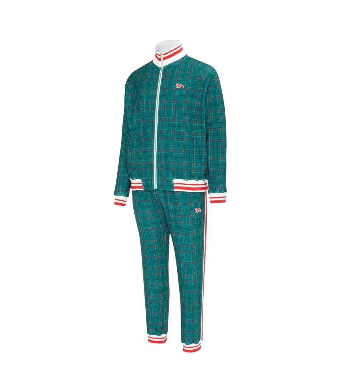 Mens Check Plaid Tracksuit Green Lonsdale-3