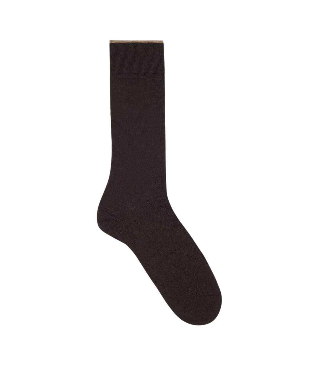 Mens Plain Ankle Cashmere Socks Dark Brown Boss-1