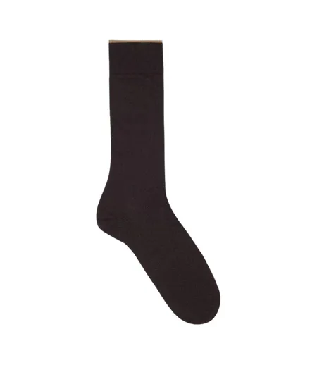 Mens Plain Ankle Cashmere Socks Dark Brown Boss