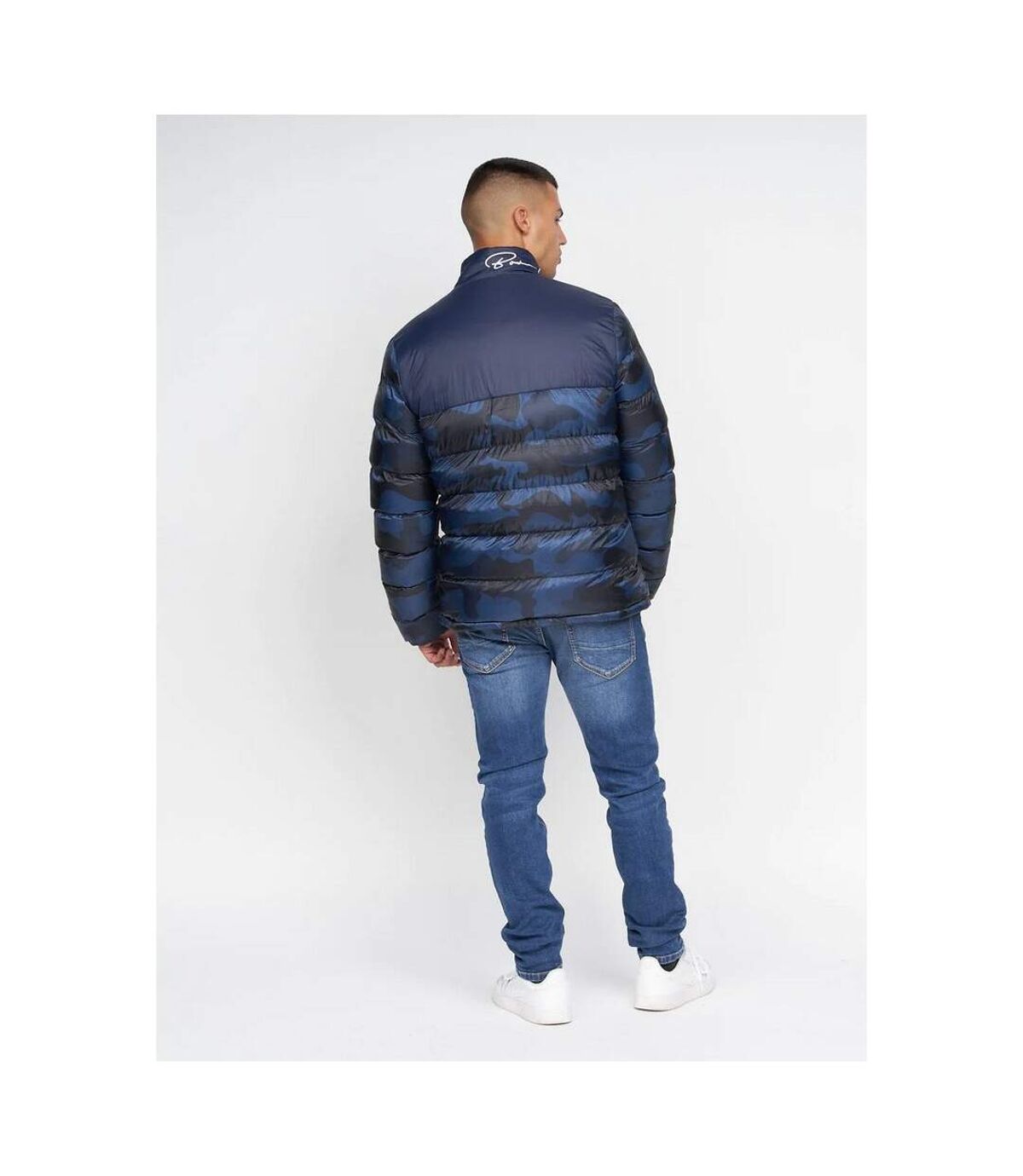Born Rich Mens Carlito Camo Oversized Padded Jacket (Navy)