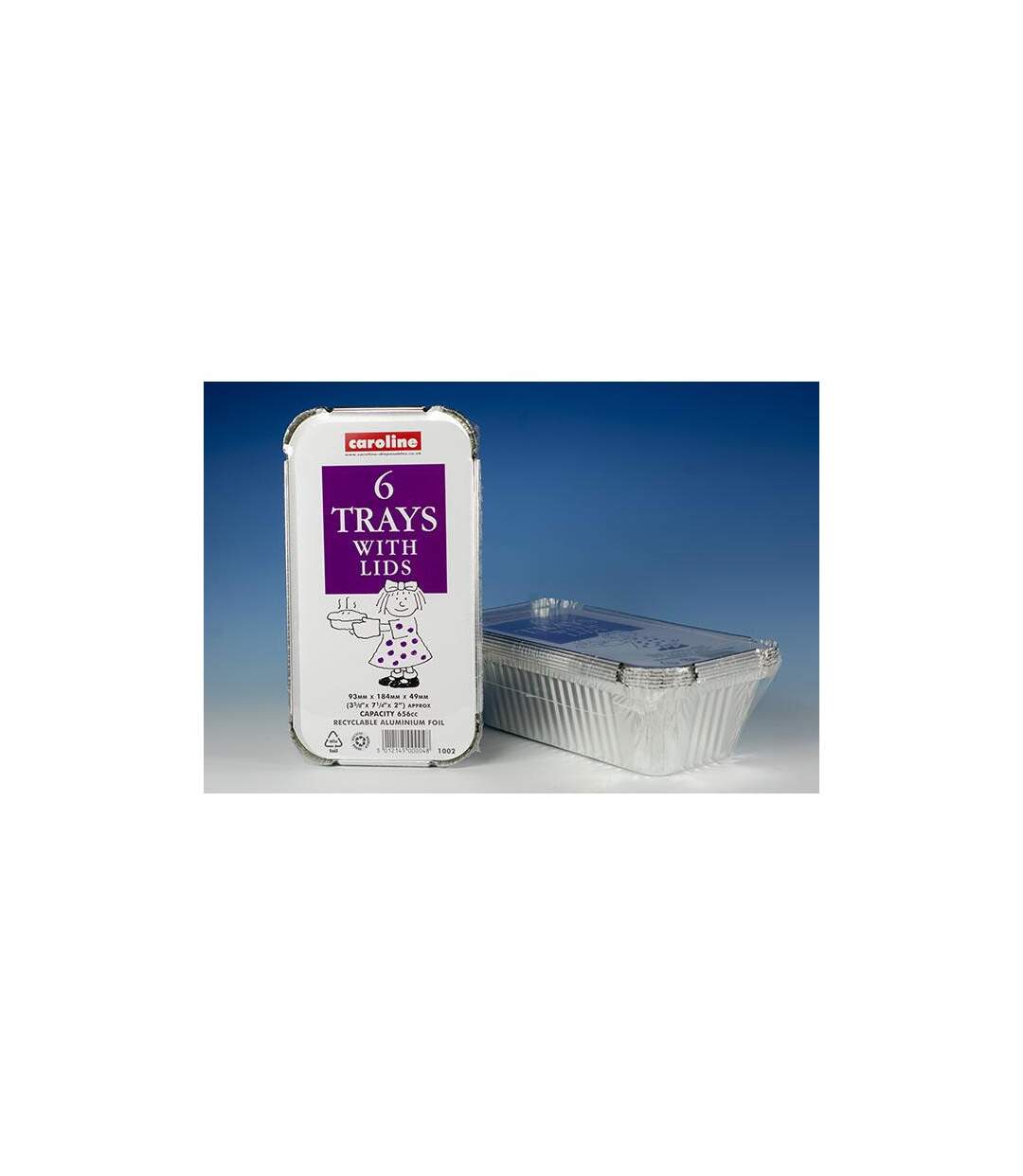 Caroline Foil Trays & Lids 23oz / 93 X 184 X 49mm 6pk 1002 One Size One Colour Universal Textiles-1