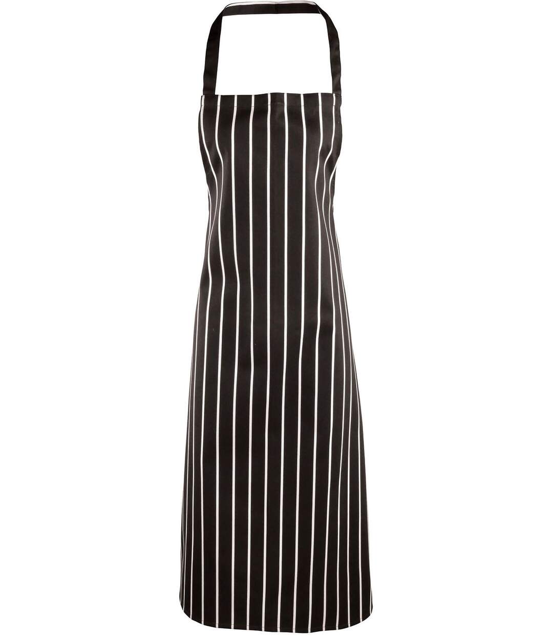 Tablier à bavette rayé - PR110 - noir et blanc-2