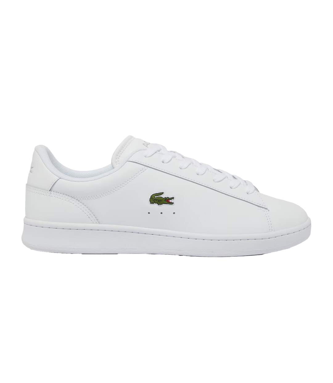 Mens Carnaby Leather Flat Trainers White Lacoste-1