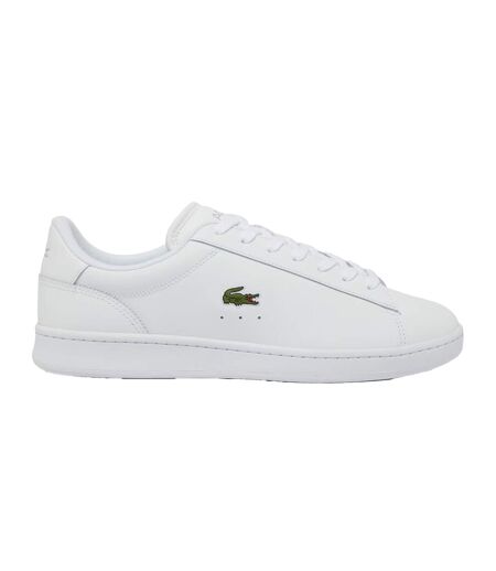 Mens Carnaby Leather Flat Trainers White Lacoste
