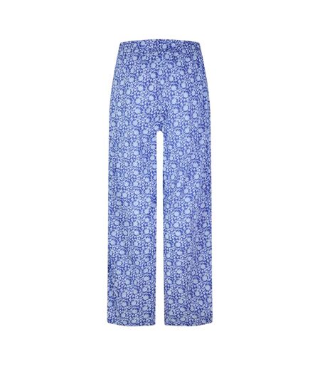 Womens/ladies Lyca Floral Wide Leg Trousers Dresden Blue Vero Moda