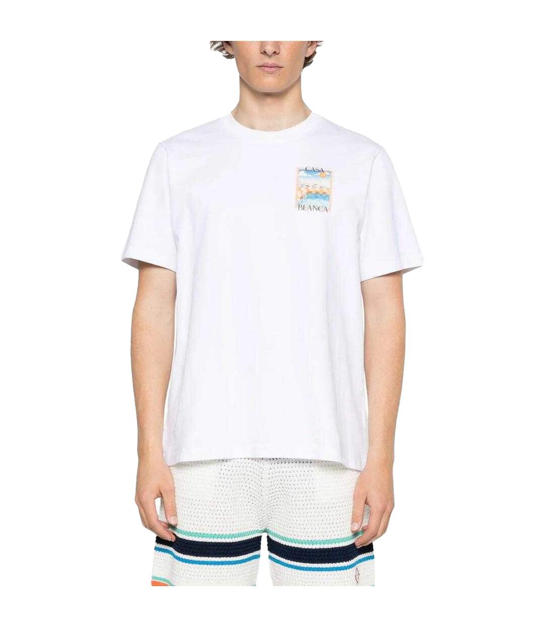 Mens Surreal Pool T-shirt White Casablanca-1