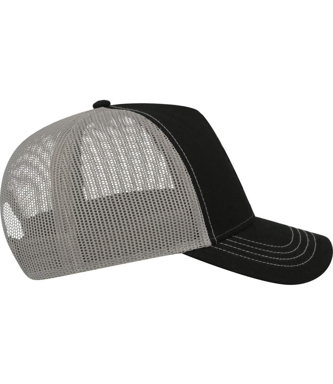 Unisex adult rapper 5 panel canvas recycled trucker cap black/grey Atlantis-3