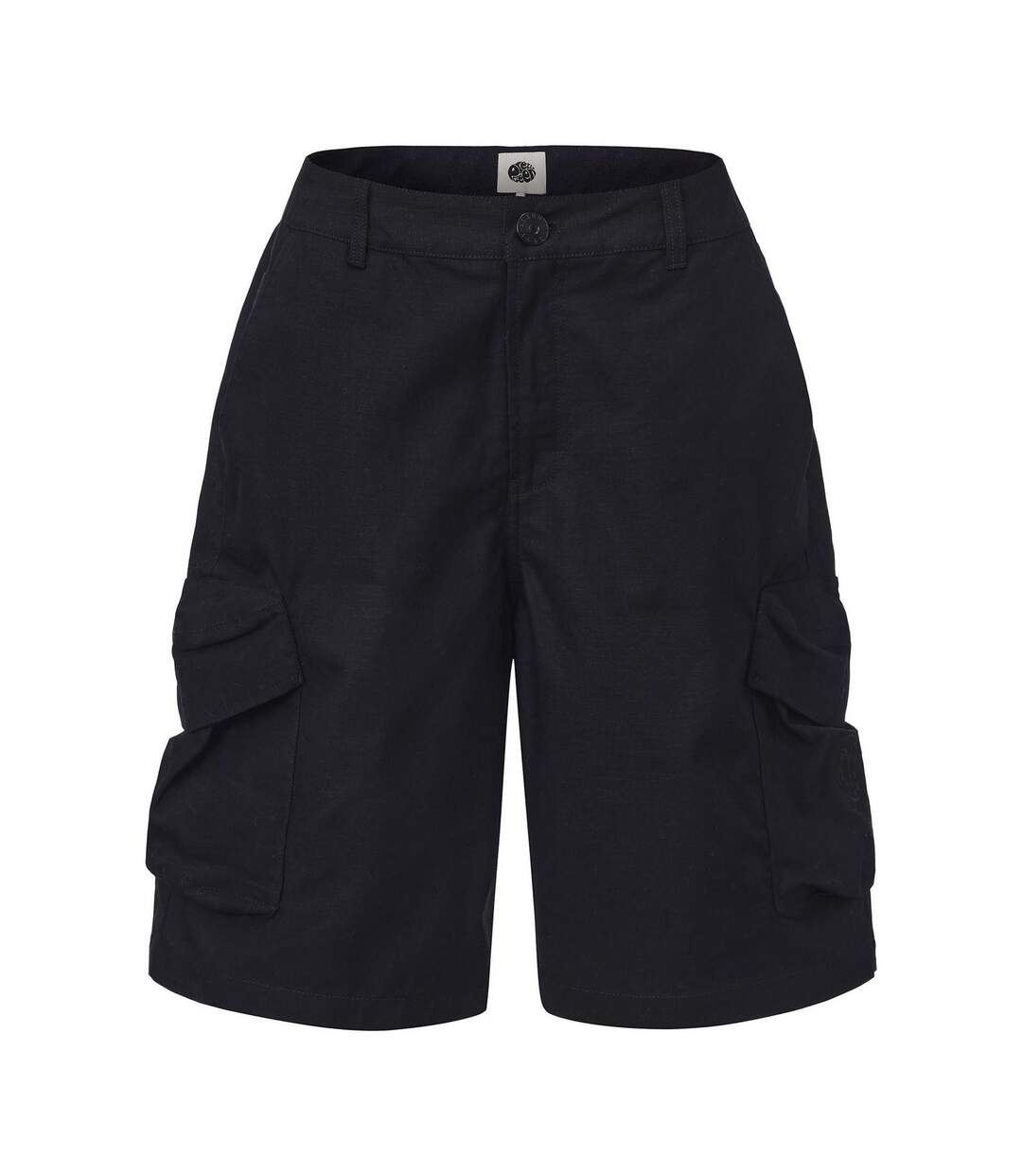 Mens Cotton Reinforced Tailored Casual Cargo Shorts Black Pretty Green-1