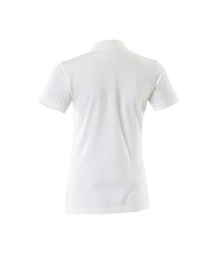 Womens/ladies Crossover Plain Polo Shirt White Mascot