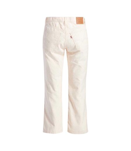 Womens/ladies Middy Cotton Bootcut Jeans Cream Levis