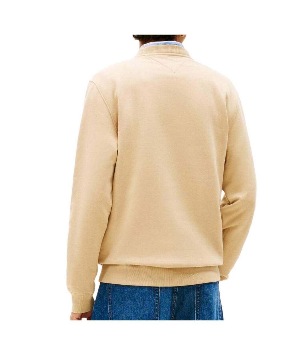 Sweat beige homme tommy hilfiger reg flag crewsp-2