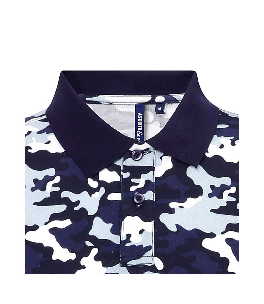 Polo à motif camouflage homme bleu camouflage Asquith & Fox