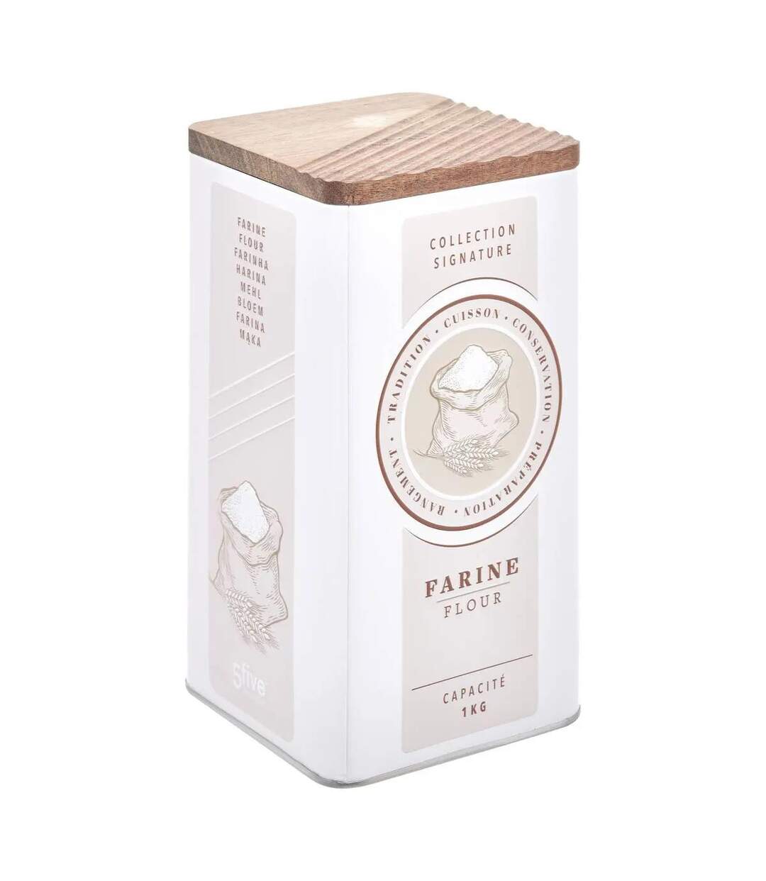 Boîte à Farine en Métal Signature 1,6L Crème-1